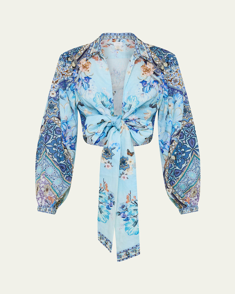 Al Manial Palace Memoirs Cropped Wrap Shirt